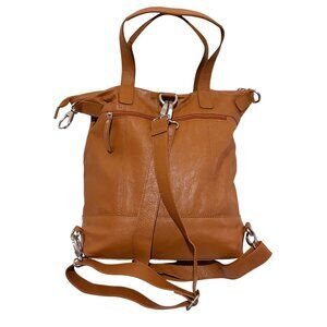 Genicci Leather Backpack Tablet Compartment Adjustable Convertible 100% Leather